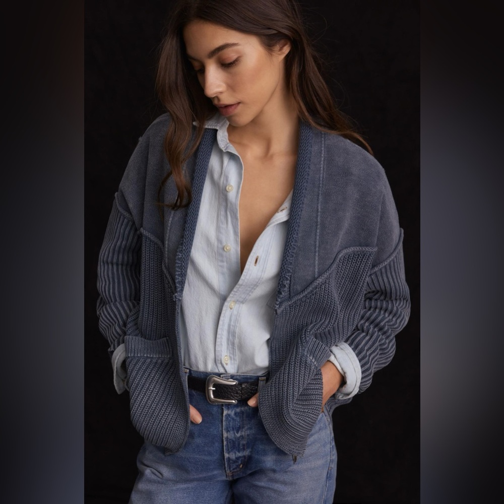 ANTHROPOLOGIE Pilcro Acid Wash Cardigan Sweater
